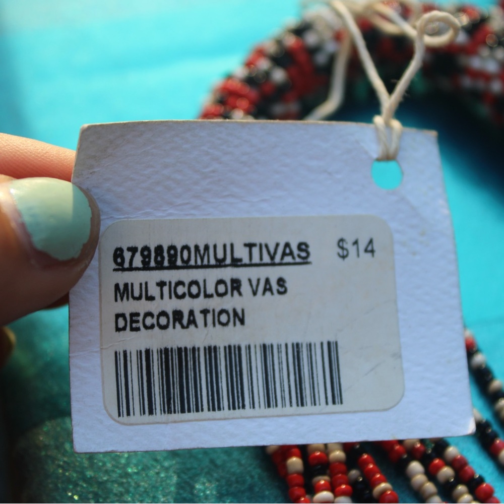 Arhaus VAS Home Decor Beads Set of 5 Multicolor Red White Black 679890MULTIVAS - Picture 9 of 9